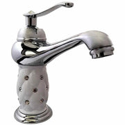 Trade Shop - Rubinetto Lavabo Brillantini Miscelatore Bagno Monoforo Argento 52155 Canna Bassa -