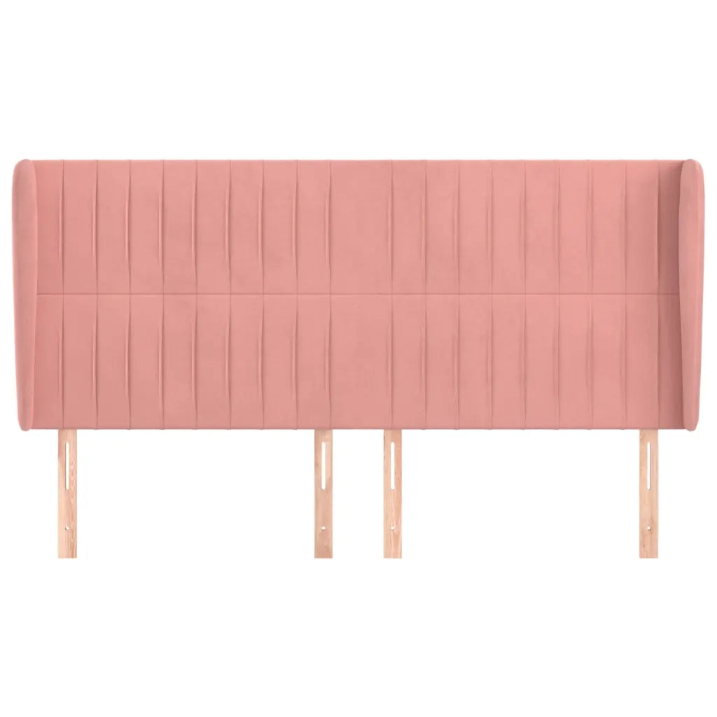 Testiera ad Orecchio Rosa 163x23x118/128 cm in Velluto 3118253