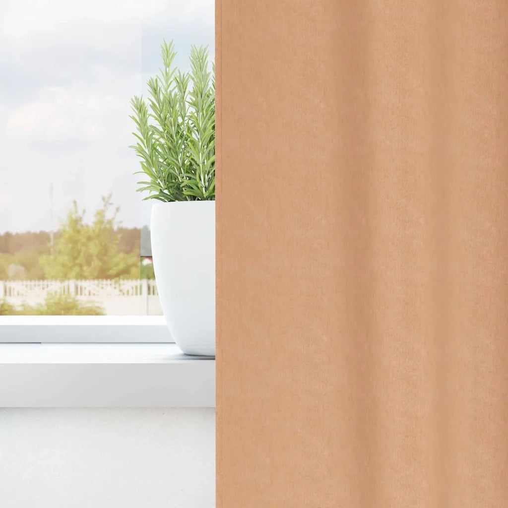 Tende Oscuranti | Tende Blackout con Anelli 2 pz Marrone Chiaro 175 x 140 cm