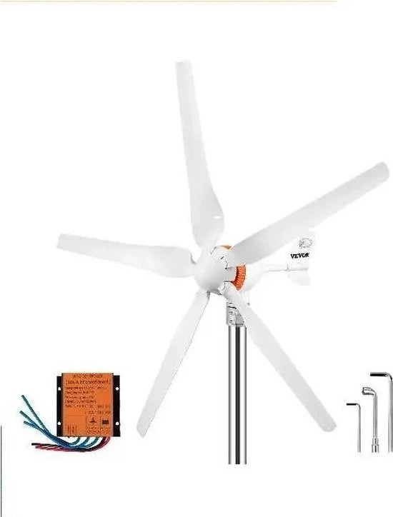 Kit di Generatore Eolico - 900 giri/min - 500 W - Piccola Turbina Eolica - Scatola in Alluminio - Flettone in Acciaio Inossidabile - Albero in Vetrata di Nylon - Per Uso Marittimo - Giardini Posteriori