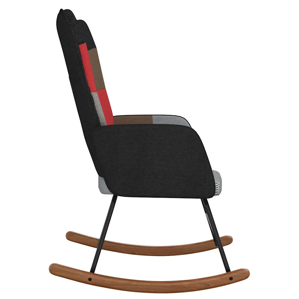 Sedia a Dondolo in Tessuto Patchwork 328203
