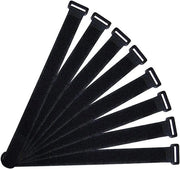 20 Stuken Cinture per Cavi in Pelle Flessibile 40 x 2 cm - Cinture per Cavi Adattabili - Cinture per Cavi con Velcro - Multifunzionali - Nero
