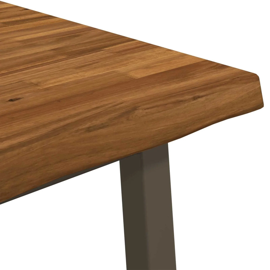 80 x 80 x 75 cm Legno di Acacia Massello Naturale e Caffè 937512
