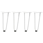 Gambe a forcina per tavolino 4 pz bianche 30 cm in acciaio massiccio 4012417