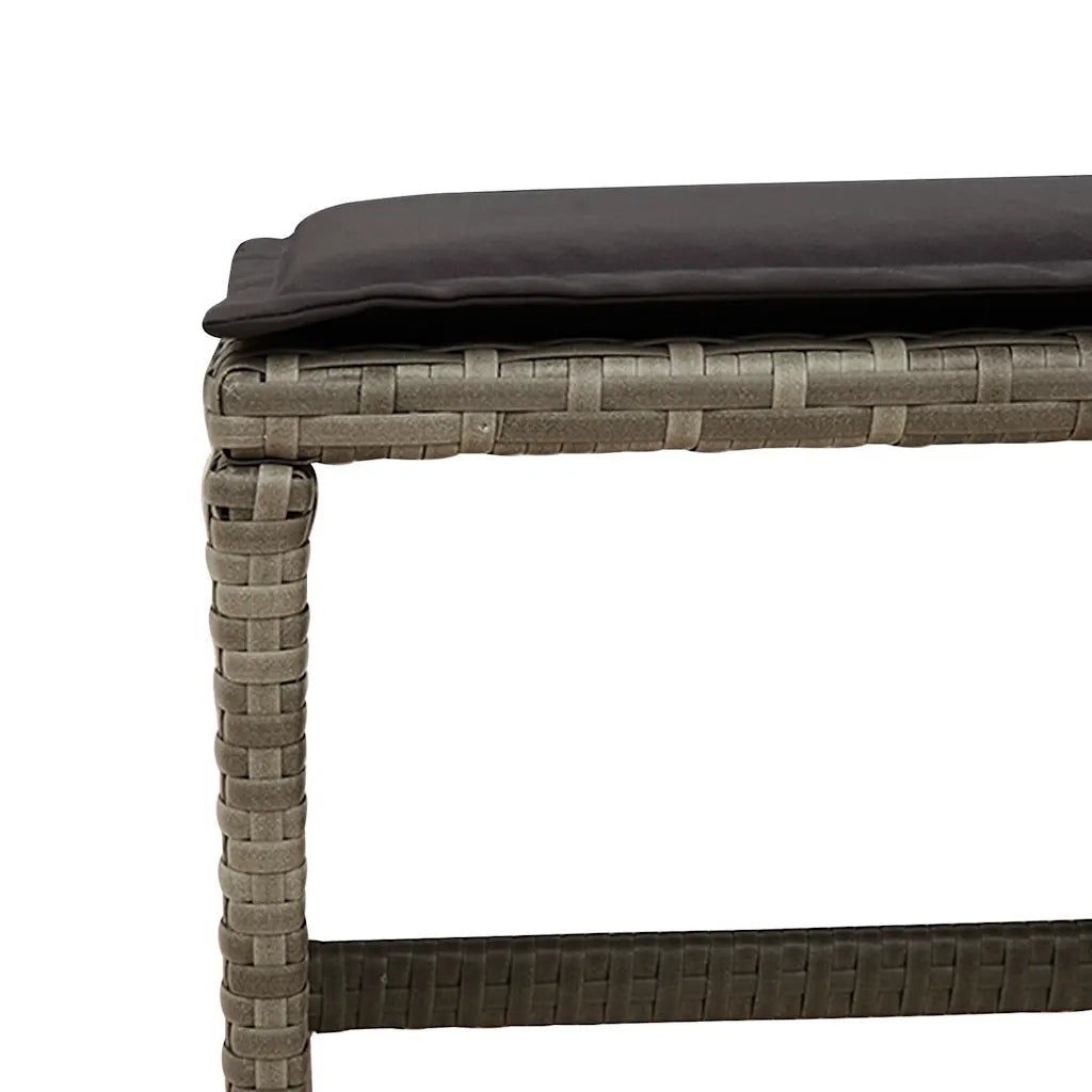Set da Pranzo da Giardino 17pz con Cuscini Grigio in Polyrattan 3278131