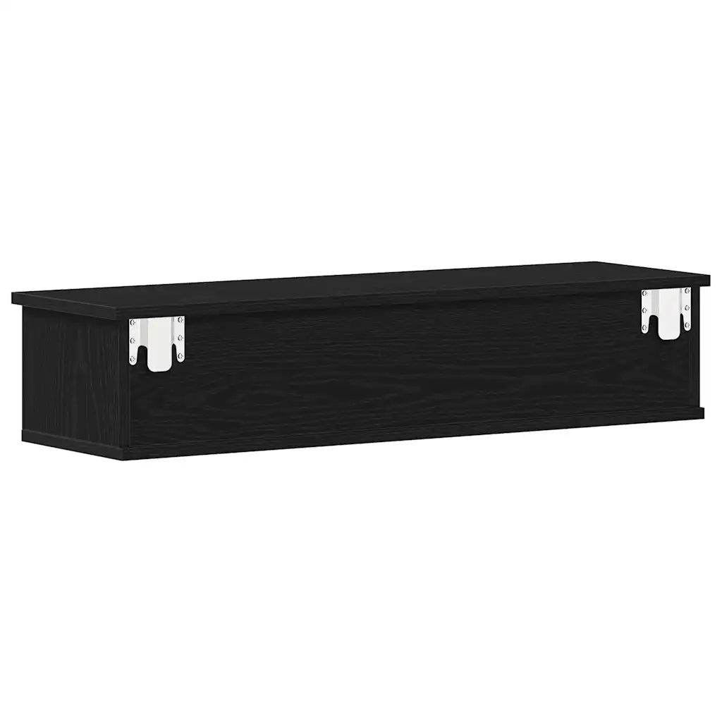 Armadietto a Muro | Mobile a Parete Rovere Nero 88x26x18,5 cm in Truciolato