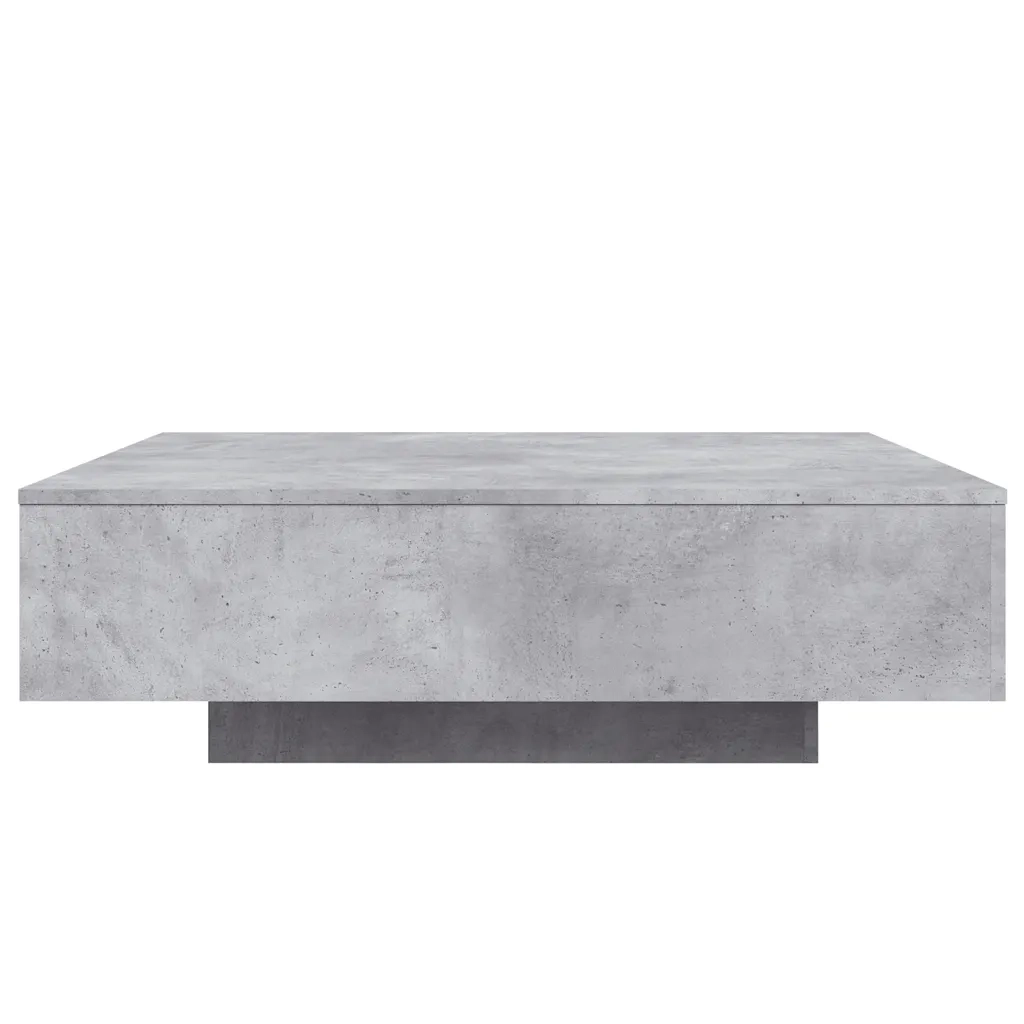 Tavolino Salotto-Tavolino da soggiorno-Tavolo Grigio Cemento 100x100x31 cm Legno Multistrato