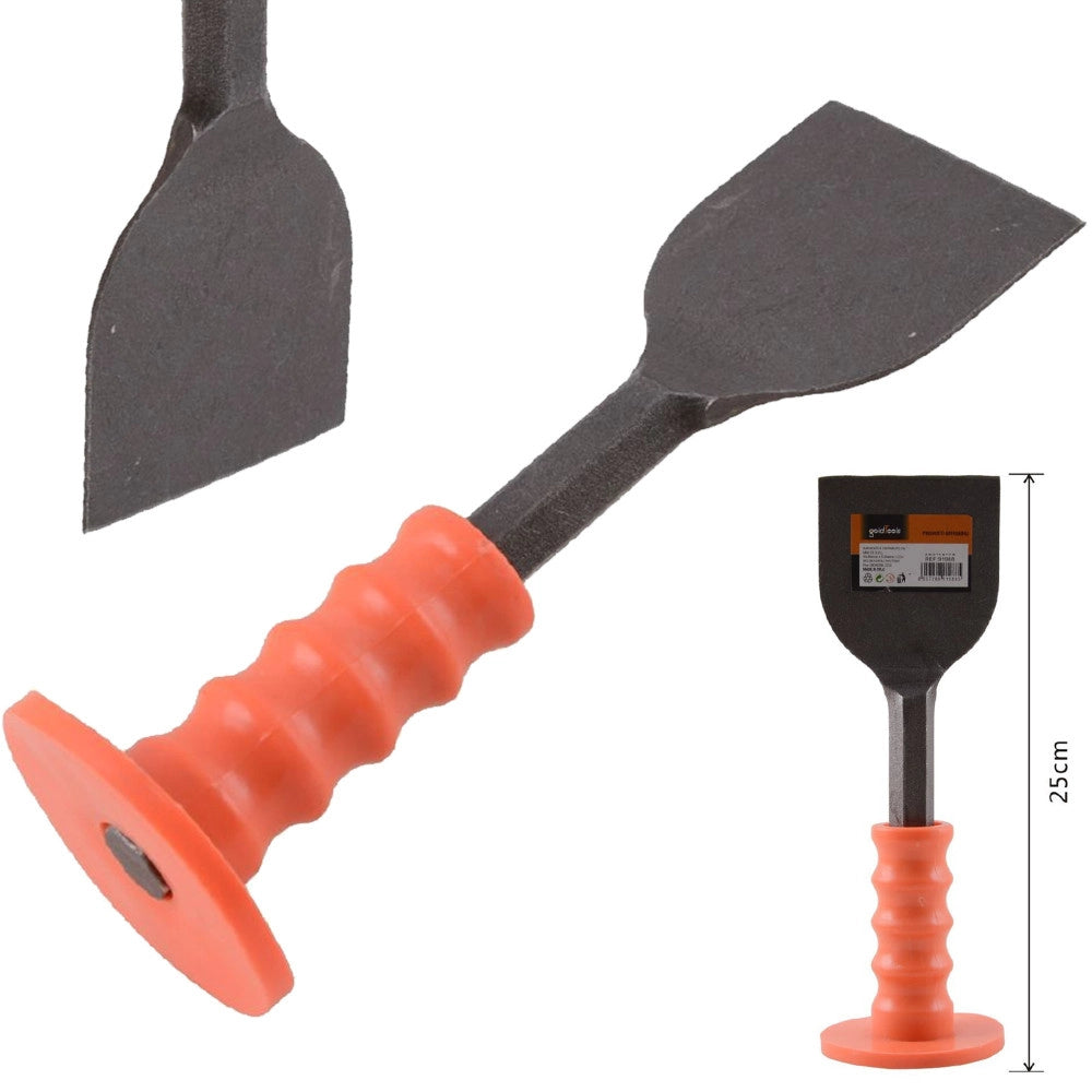 Trade Shop - Scalpello A Spatola Con Protezione Della Mano Per Muratore Pietra Punta Piatta -