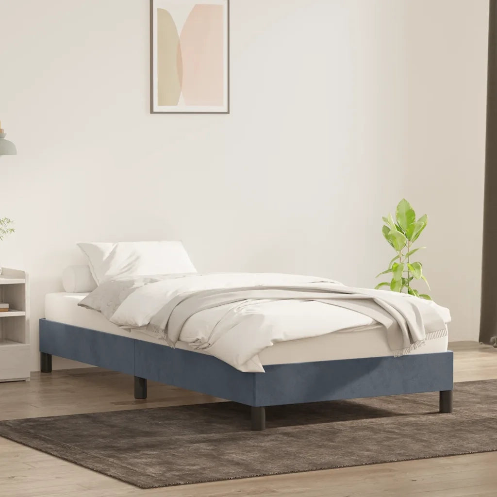 Giroletto senza Materasso-Struttura Letto Grigio Scuro 100x210 cm Velluto