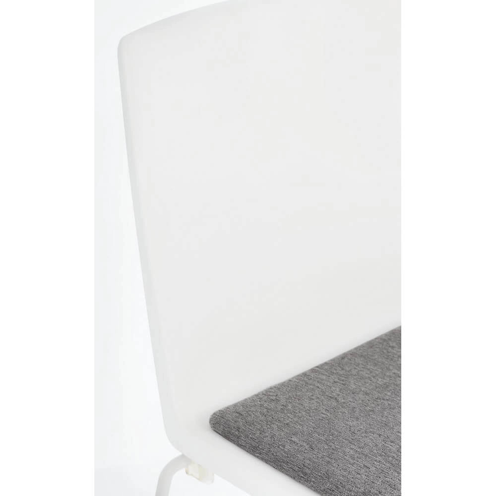 Set di 4 Sedie Impilabili con Seduta Imbottita e Gambe in Acciaio - AMARA