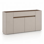 Credenza Moderna Madia In Melaminico Con 4 Ante E 1 Cassetto Mobile Contenitore Sala da Pranzo Soggiorno Design Senza Maniglie Elegante Capiente 170 x 85 x 40 cm Noce Chiaro