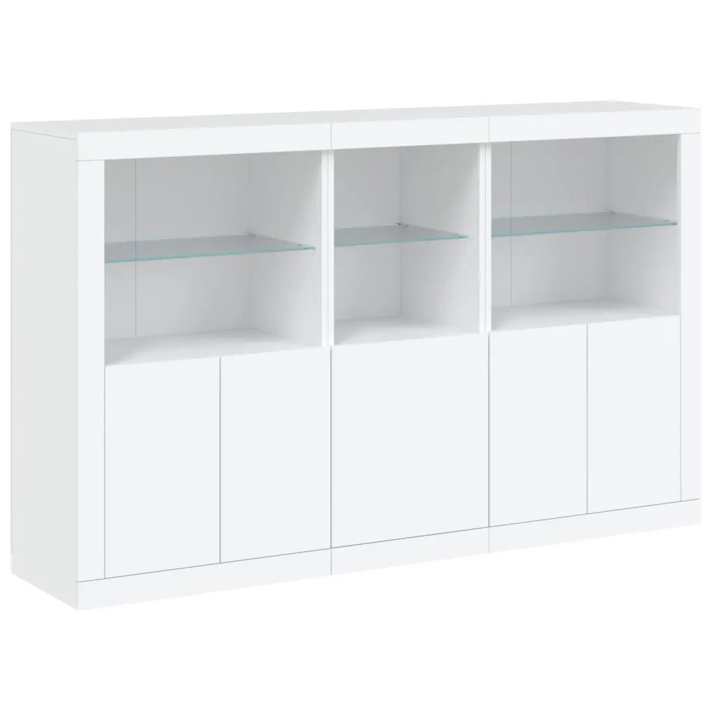 Credenza | Madia | Buffet da pranzo | Armadio da pranzo con Luci LED Bianca 162x37x100 cm