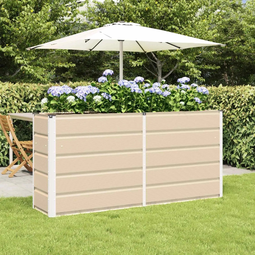 Fioriera | Cassetta per fiori | Vaso Avorio 160 x 40 x 75 cm Acciaio