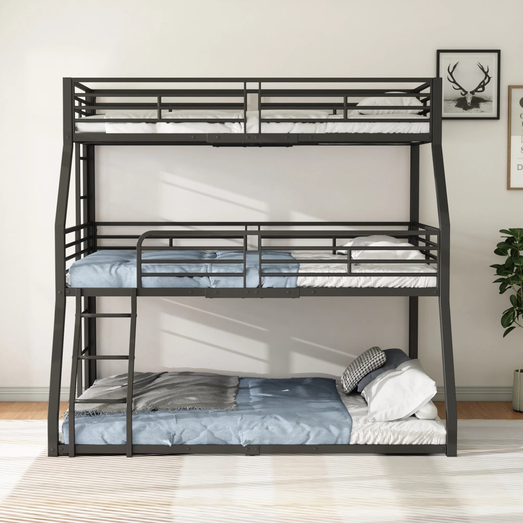 Letto a castello triplo funzione riposo metallo 90x200 cm
