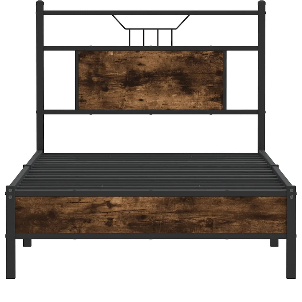 Giroletto senza Materasso-Struttura Letto Rovere Fumo 75x190 cm in Truciolato 374707