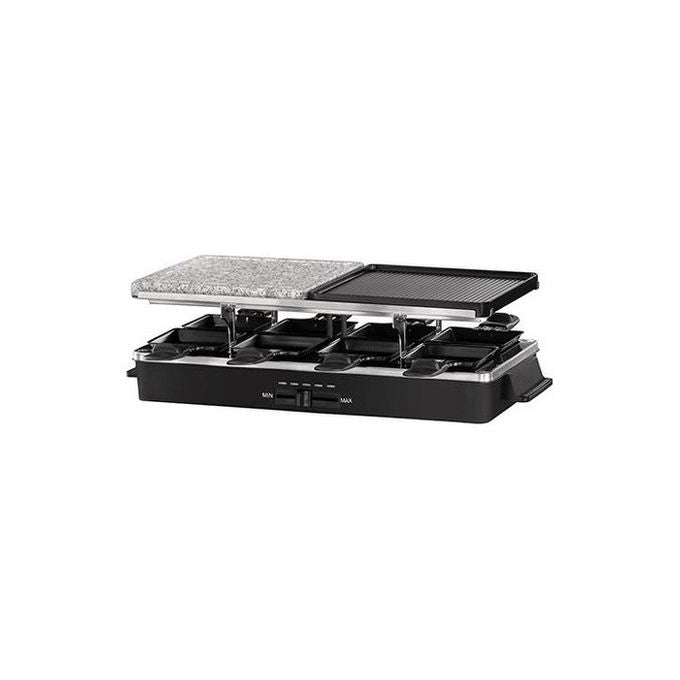 Russell Hobbs 26280-56 Multi Raclette 3 in 1 Griglia Raclette 8 Persone 1400 W Antiaderente Padellini Inclusi colore Nero