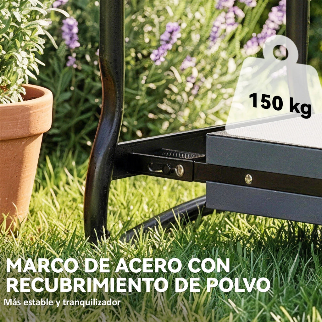 Sgabello Pieghevole da Giardino ¨C Xylo ¨C con Cuscino EVA e Marsupio Portattrezzi Carico 150kg