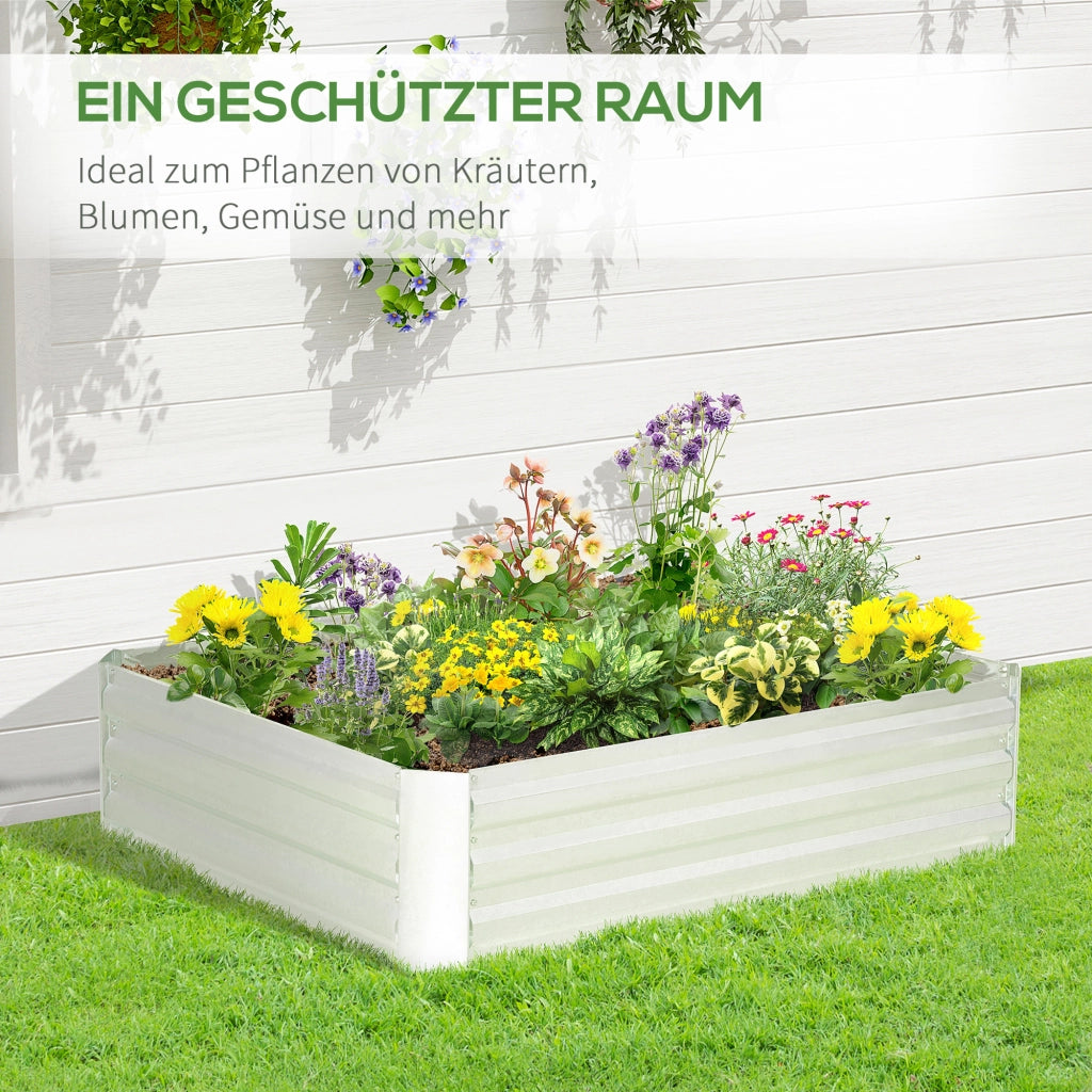 Hochbeet in acciaio per giardino balcone ¨C zephmum ¨C 120x90x30cm