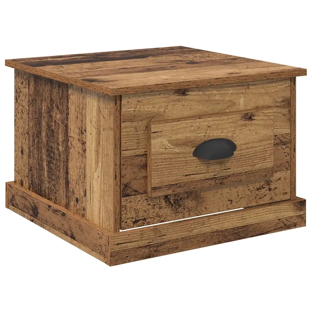 Tavolino da salotto | Tavolino da caff¨¨ | Tavolino da Soggiorno con cassetto Legno vecchio 50 x 50 x 35 cm