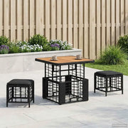 Set da Pranzo per Giardino con cuscino 3 pcs Nero e Grigio 42026758