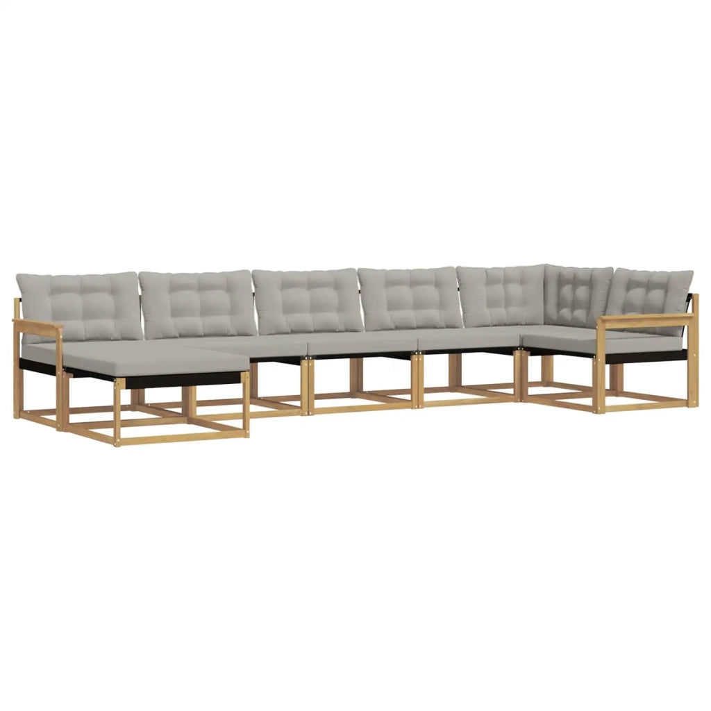 Set di divani da esterno 7 pcs Bianco e Grigio Chiaro 3388893