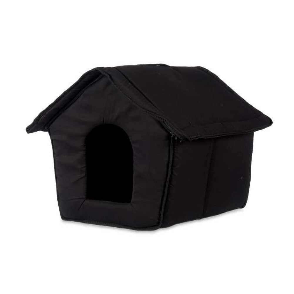 Casetta Pieghevole per Animali Domestici in Tessuto Nero 43x43x36cm Cani e Gatti