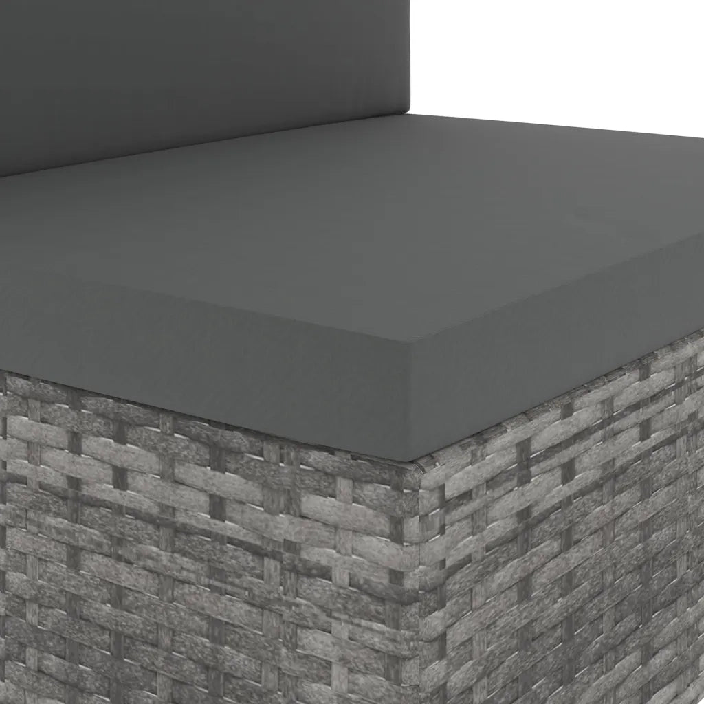 Seduta Centrale Modulare in Polyrattan Grigia 49518
