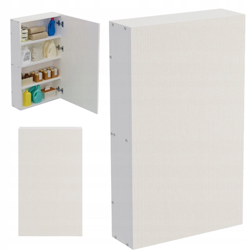 Mobiletto da bagno sospeso bianco con ripiani, colonna, stile loft, moderno, 80 cm