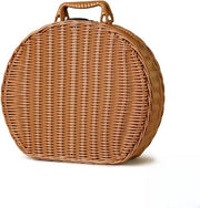 Contenitore di archiviazione sostenibile - Contenitore di archiviazione in rattan - Scatola di archiviazione con coperchio - Contenitore di archiviazione per abbigliamento - Contenitori di archiviazione - Dimensioni 24 x 19 x 12 cm