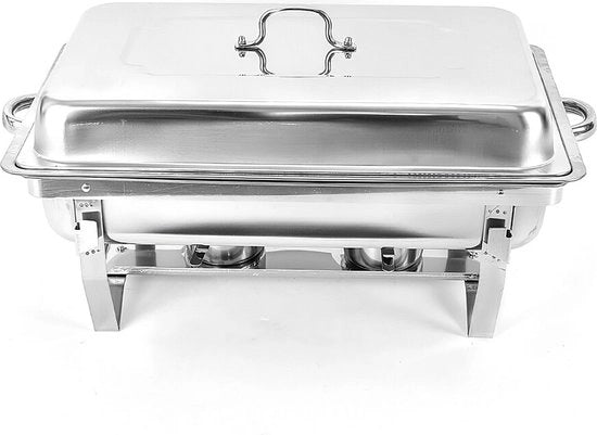 Piatto caldo per buffet - Piatto da buffet per riscaldare - Piatto per riscaldare a vapore - Piatto riscaldante - Piatto riscaldante in acciaio inox con riscaldamento elettrico, modello 1234, 2 kW, 230 V, 50 Hz