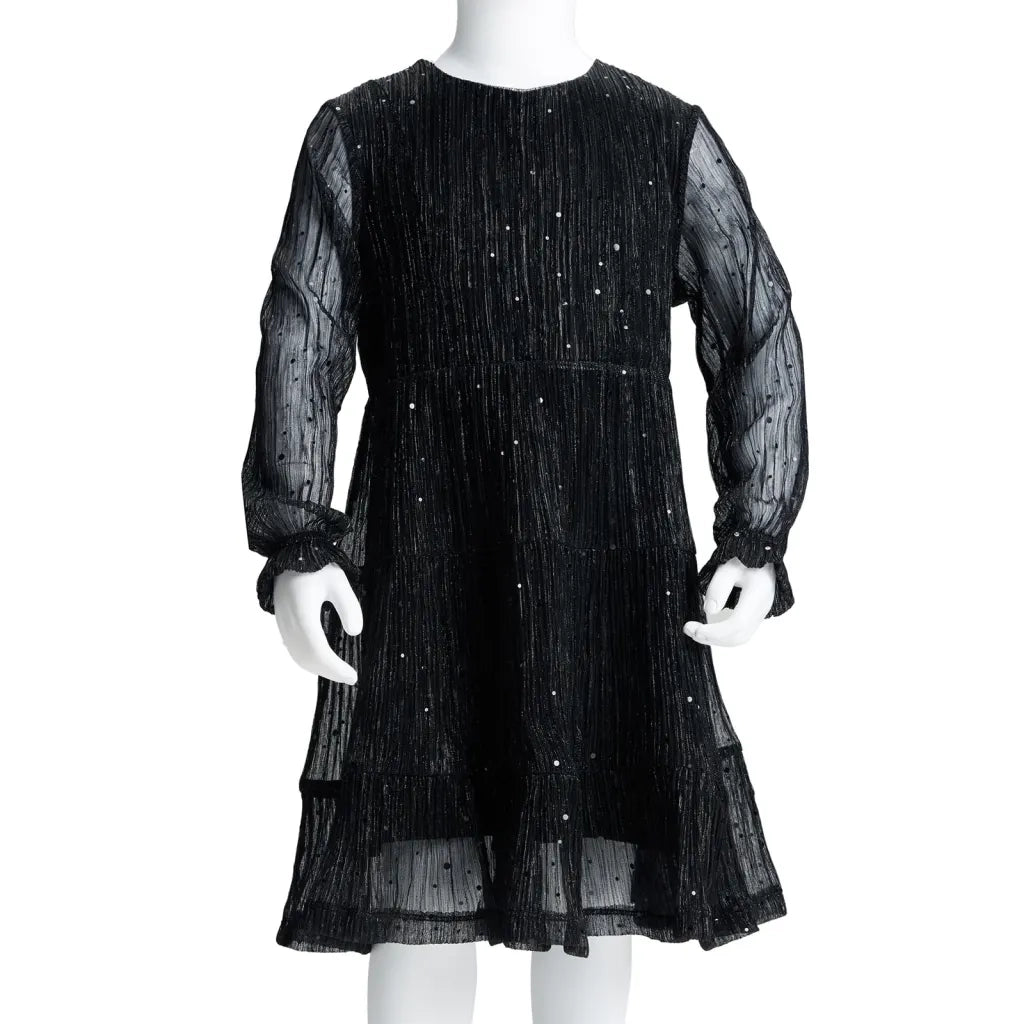 Abito per Bambine a Maniche Lunghe Nero 116 14884