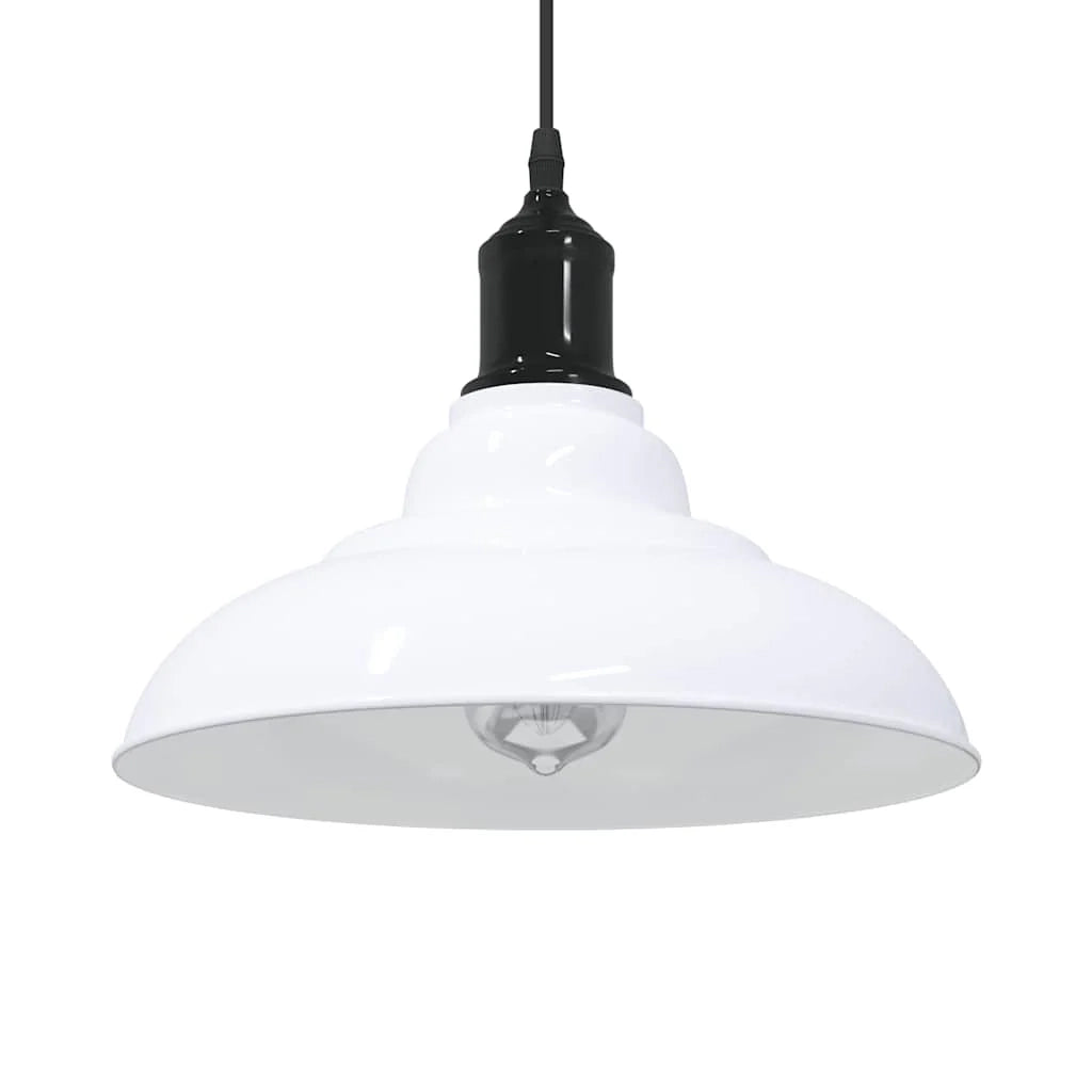 Lampada a sospensione vintage regolabile altezza 120 x 31 x 31 cm design elegante in metallo bianco lucido 02_0058009