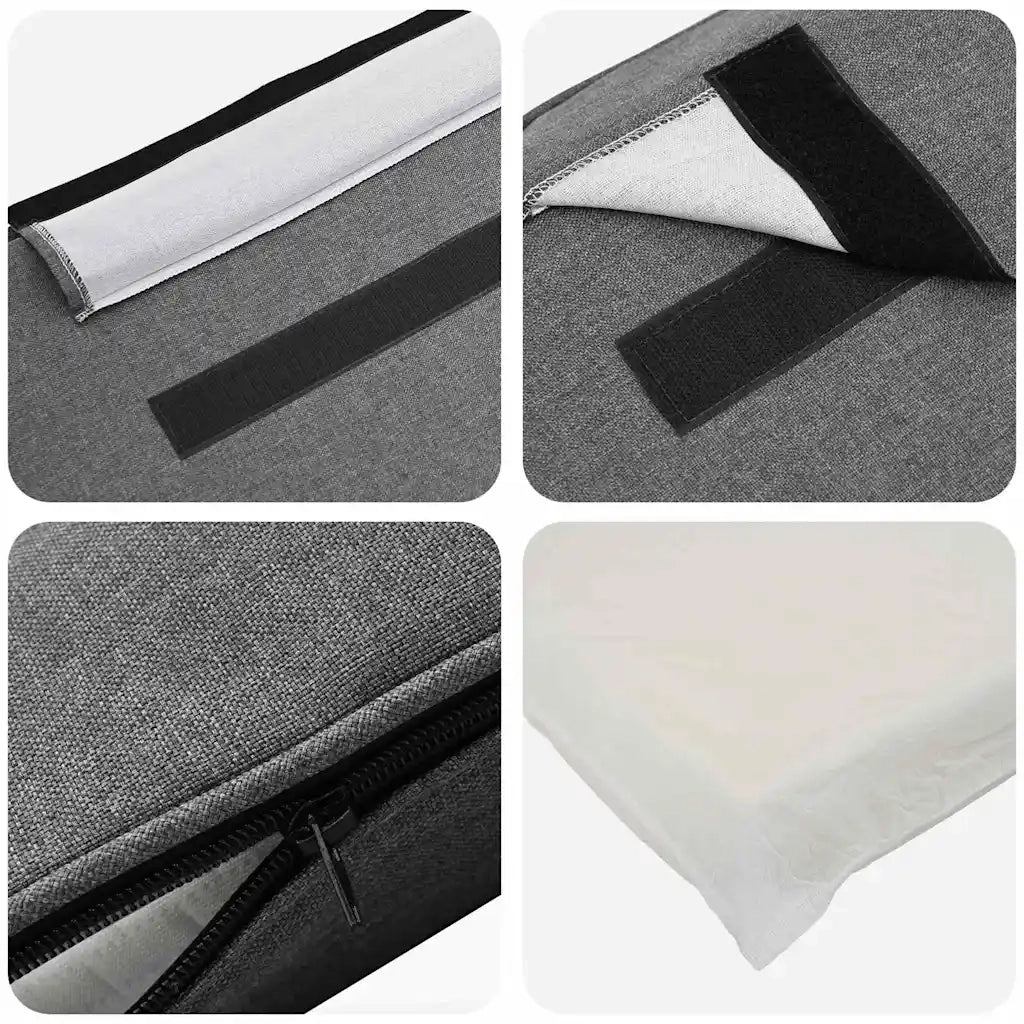 Testiera imbottita Marrone e Grigio Chiaro 180 cm Pino massello 880163