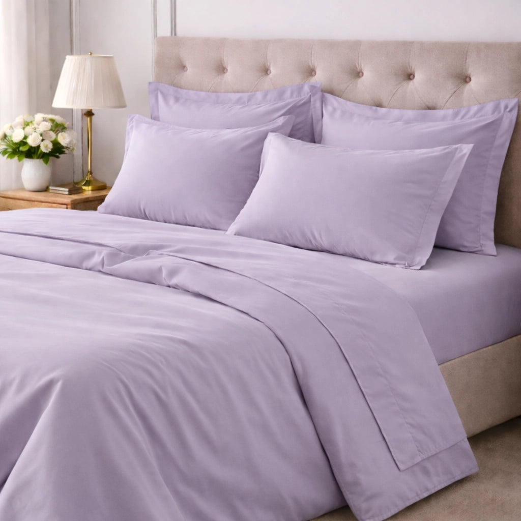 Rotihamo, set Completo Letto Singolo in Cotone, Viola Lilla