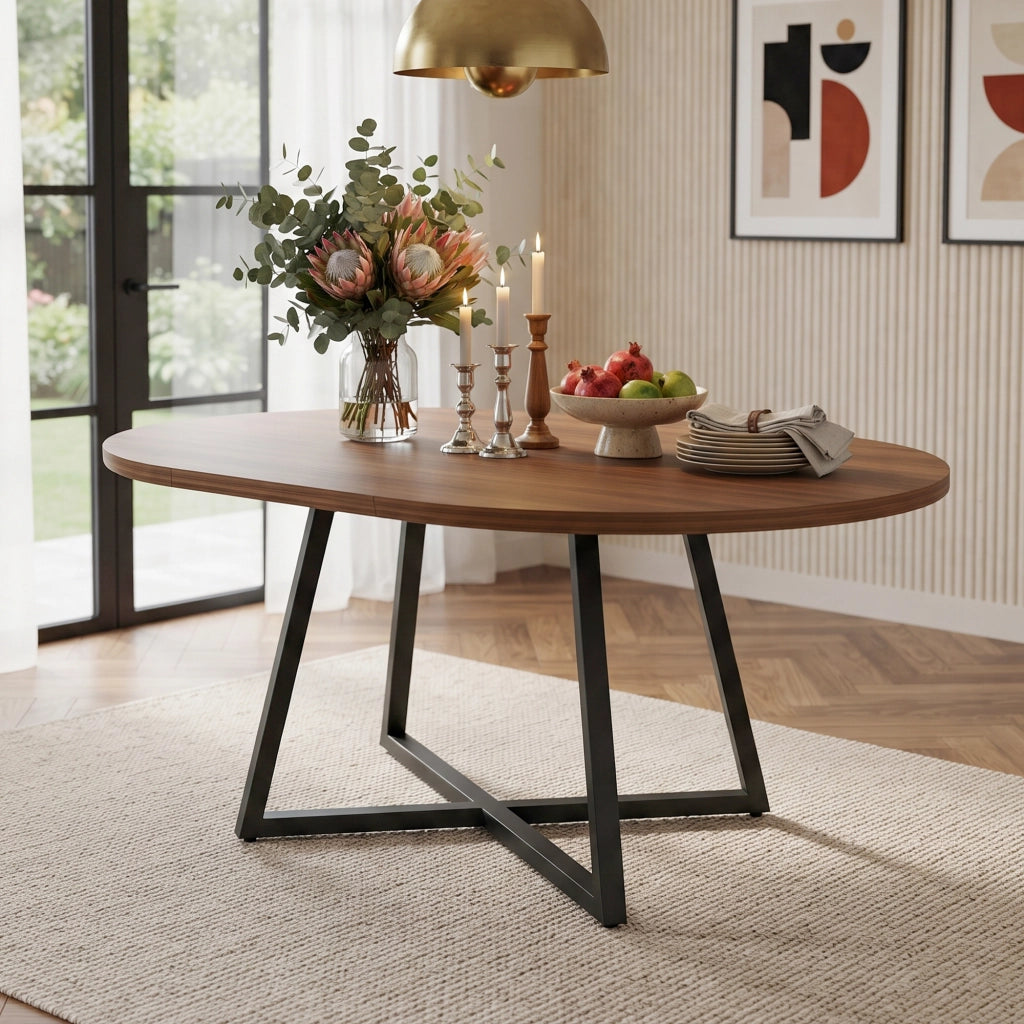 TAVOLO DA PRANZO ALLUNGABILE 100x100-140x100 cm, MDF, Walnut