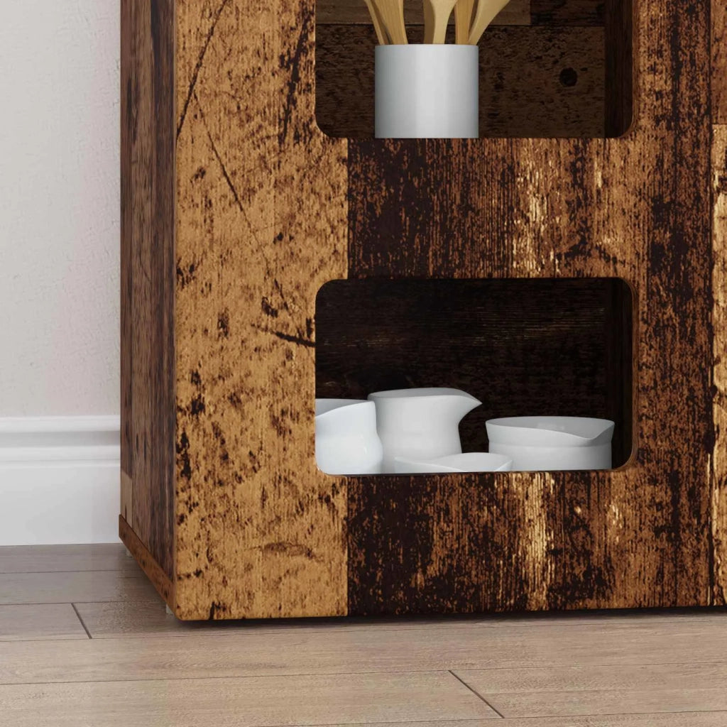 Credenza | Madia | Buffet da pranzo | Armadio da pranzo Legno vecchio 100 x 35 x 59 cm Legno multistrato