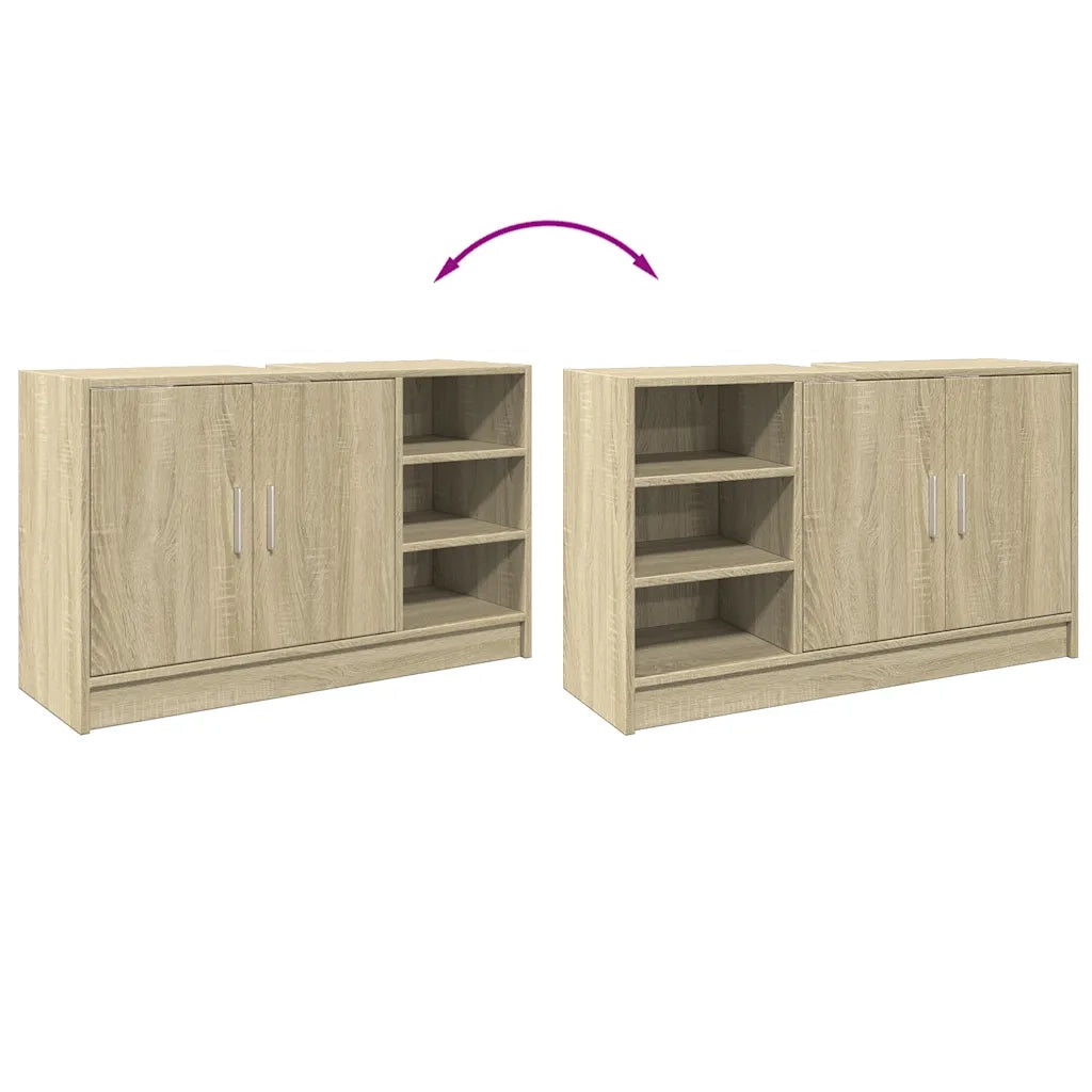 Mobile Lavabo-Armadietto da bagno Rovere Sonoma 90x29x55 cm in Truciolare
