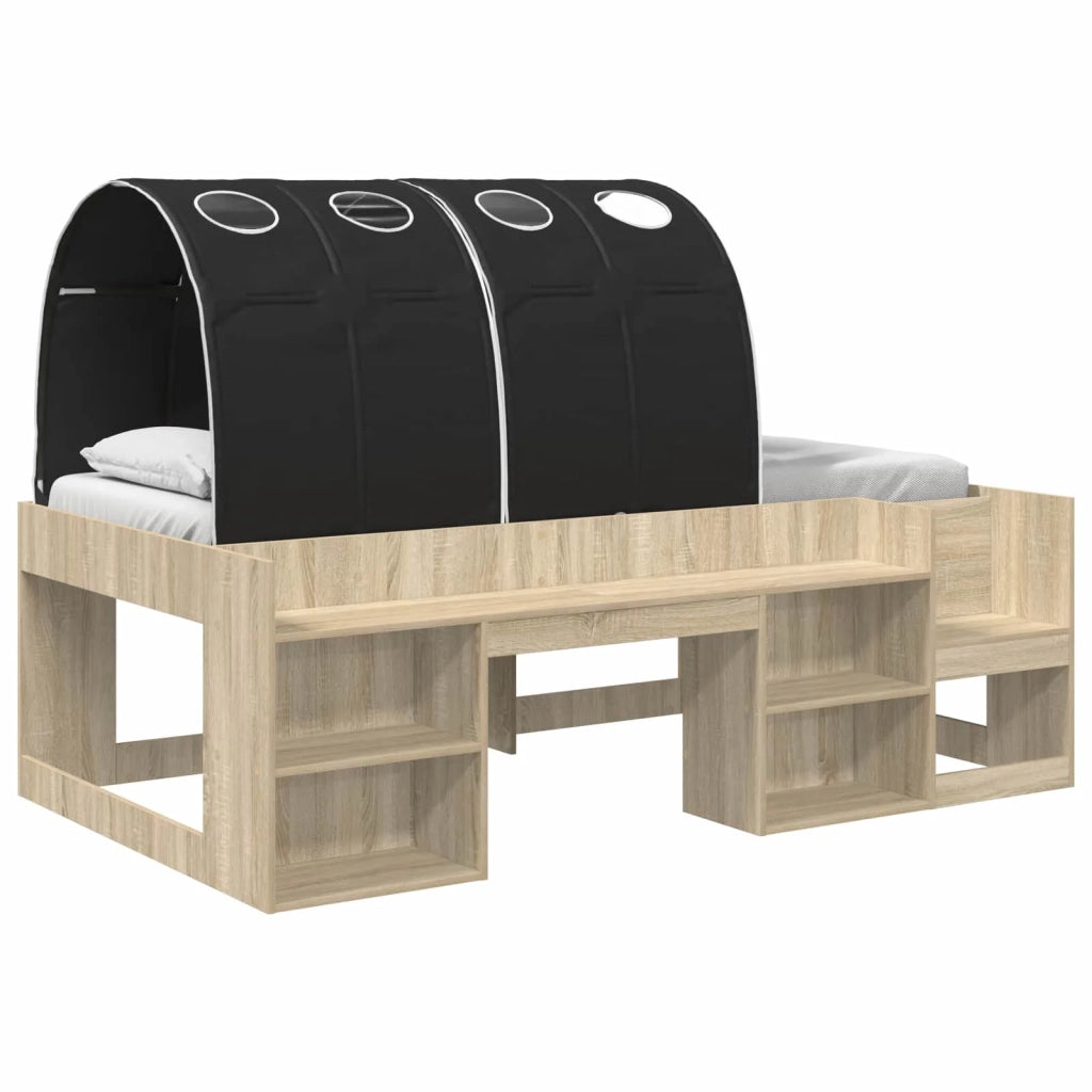 Letto con Tunnel 3 pz Sonoma e Nero Legno ingegnerizzato 3423592