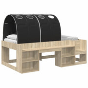 Letto con Tunnel 3 pz Sonoma e Nero Legno ingegnerizzato 3423592