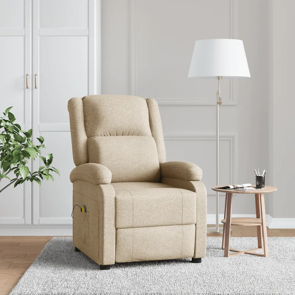 Poltrona Massaggiante Crema in Tessuto 348446