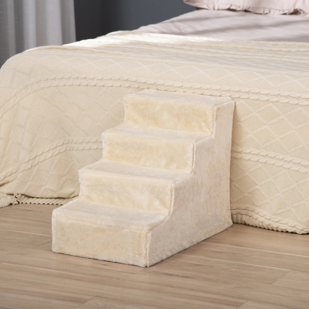 Scala per Cani e Gatti 4 Gradini ¨C Xylo ¨C Antiscivolo Beige 60x35x44cm