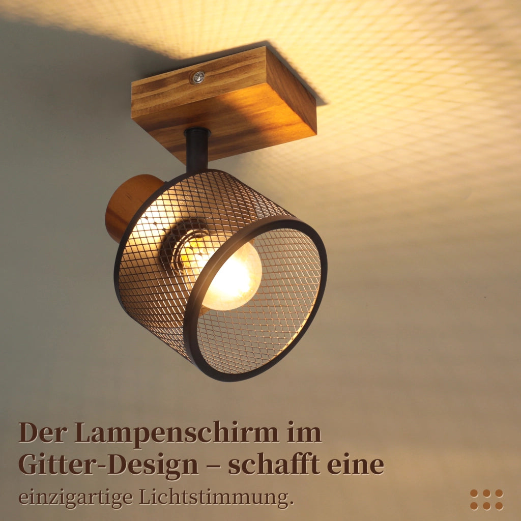 ZMH Faretto da soffitto nero 1 luci E14 stile industriale vintage in metallo ideale per soggiorno lampadine non incluse