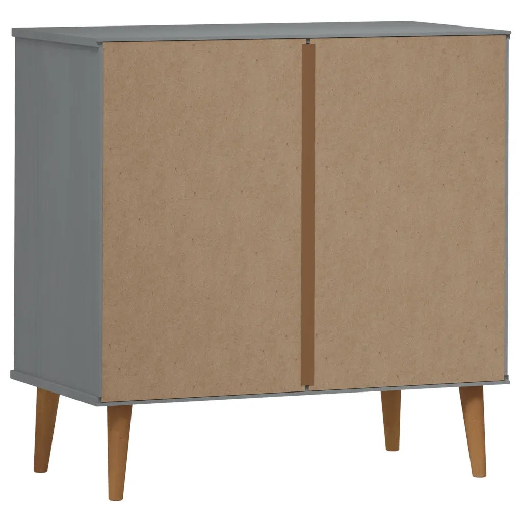 Cassettiera MOLDE Grigia 80x40x80 cm in Legno Massello di Pino CFW6593699