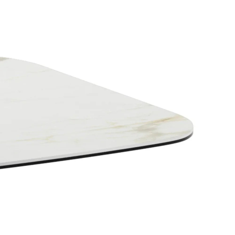 Tavolo da pranzo fisso in ceramica su vetro effetto marmo calacatta Halo 220x110 cm fino a 8 posti | Duzzle