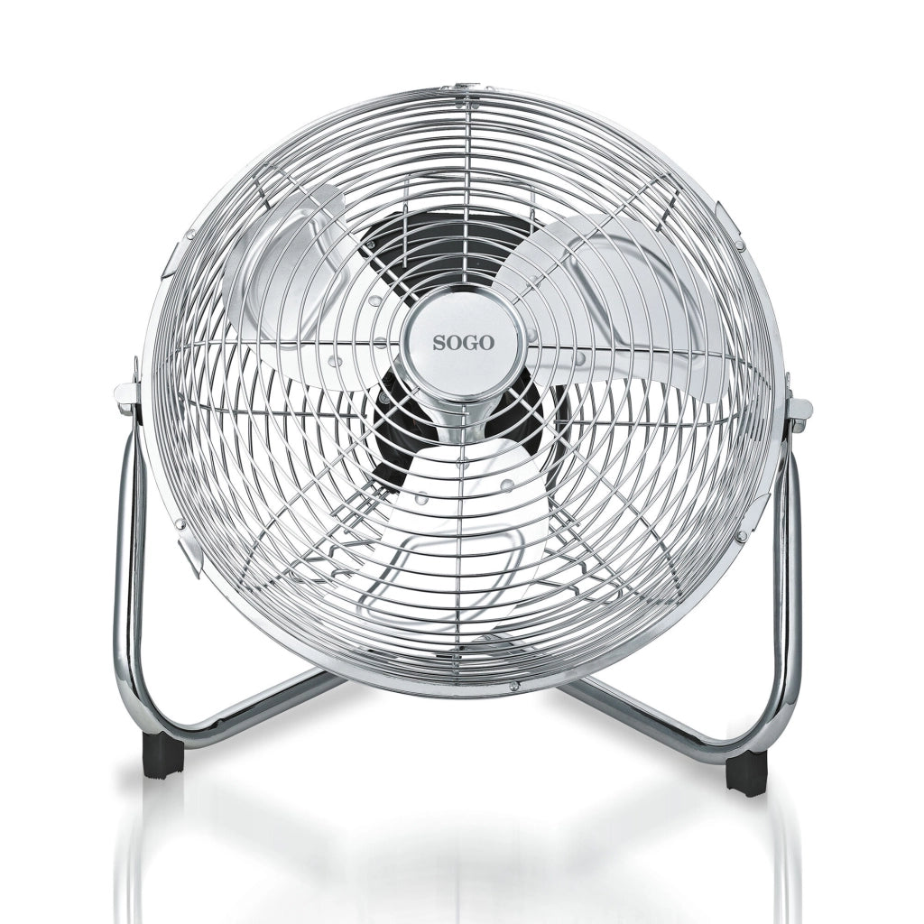 Ventilatore industriale da pavimento 30cm, 3 velocità regolabili, 55W motore alluminio, inclinazione regolabile - SOGO
