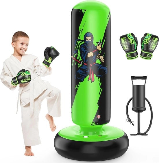 Sacca da boxe gonfiabile per bambini 66 pollici - con guantoni da boxe - per bambini dai 6 ai 12 anni - regali