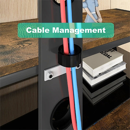 Cassettiera per TV marrone in MDF e metallo lunghezza 116 cm