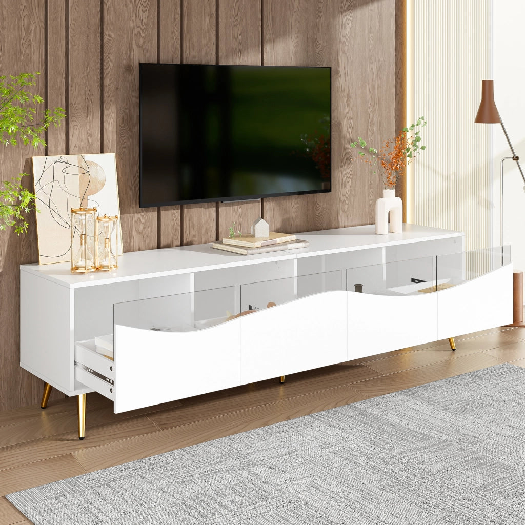 Cassettiera per TV bianca in MDF lunghezza 180 cm