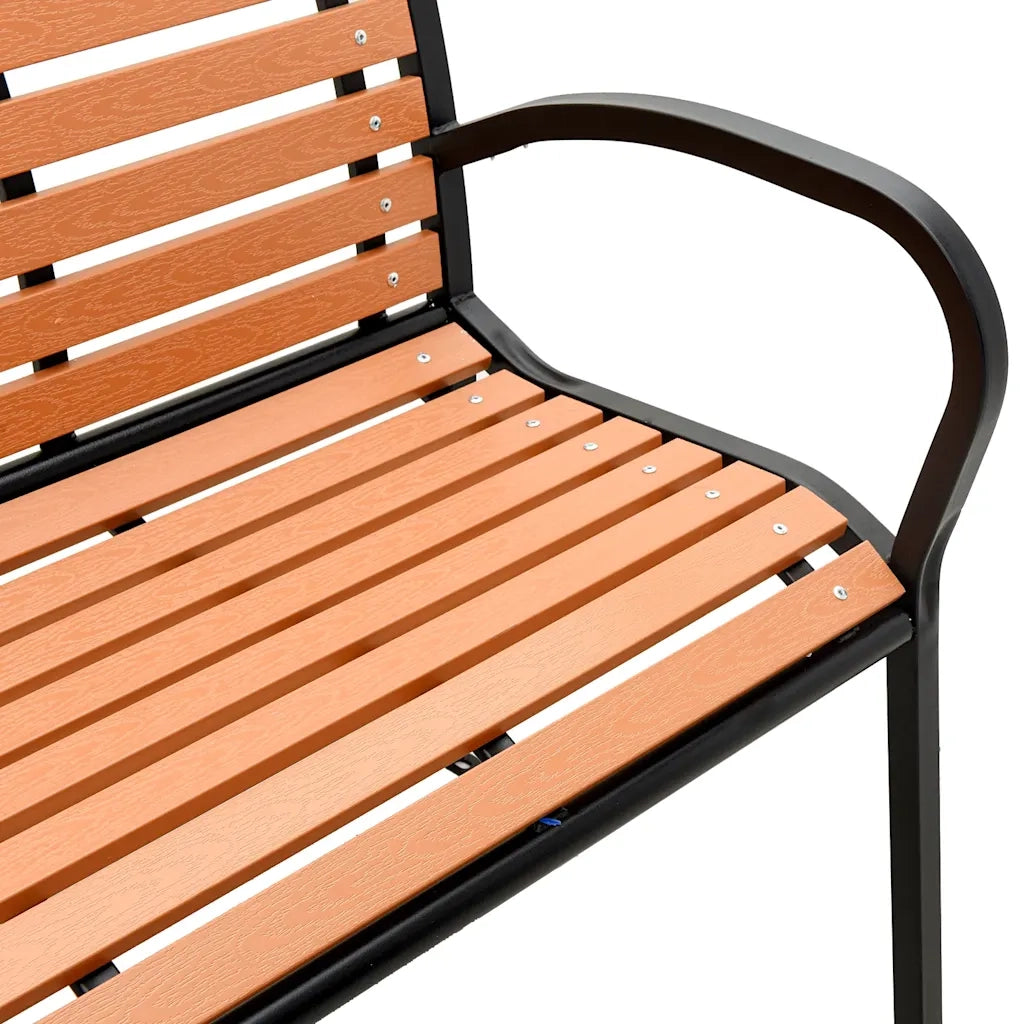Panca Giardino Marrone 231cm Legno e Acciaio Verniciato Polvere 366539