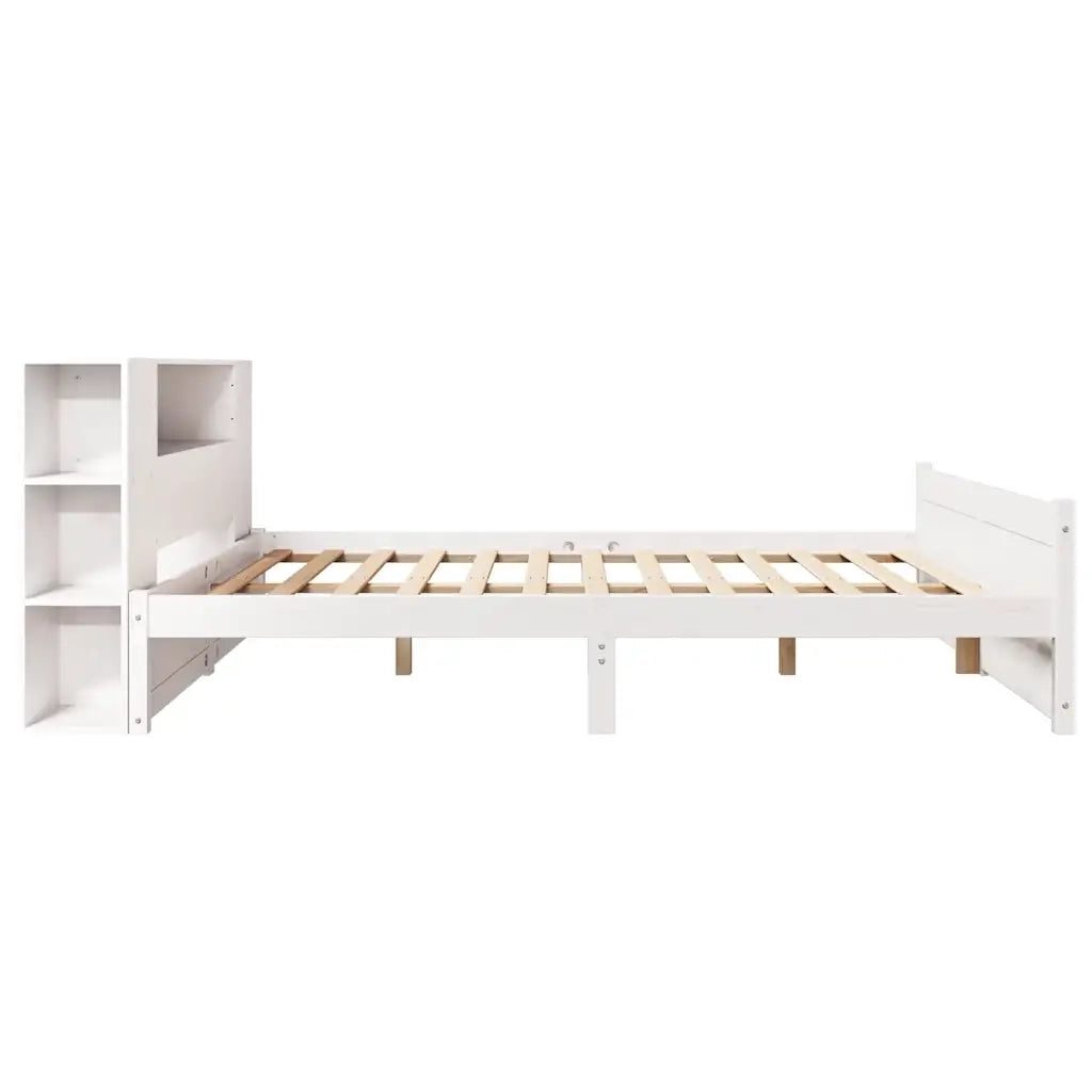 Letto Libreria senza Materasso Bianco 140x200 cm Legno di Pino 3322438